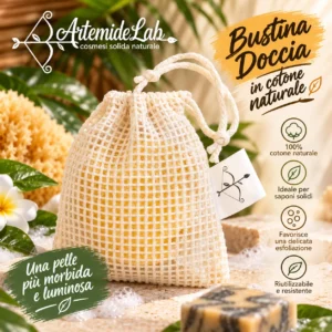Bustina doccia in cotone naturale