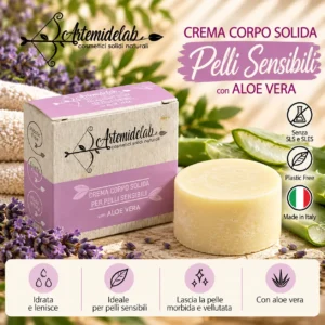 Crema corpo solida per pelli sensibili