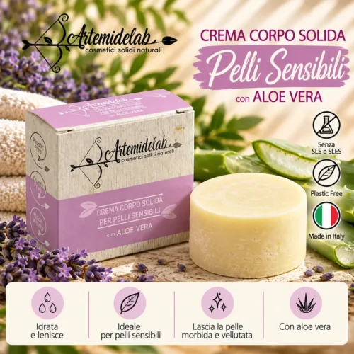 Crema corpo solida per pelli sensibili