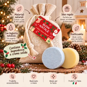 Sacchetto natalizio bagnodoccia e crema